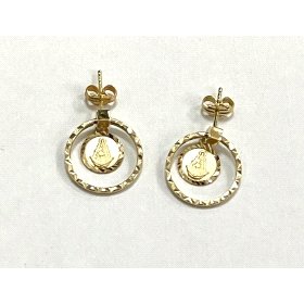 PENDIENTES ARO ORO AMARILLO GRABADA                                   