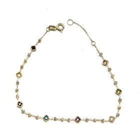 PULSERA SRA. ORO TRICOLOR PIEDRA                                      