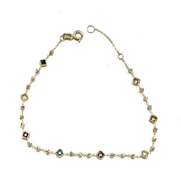PULSERA SRA. ORO TRICOLOR PIEDRA                                      
