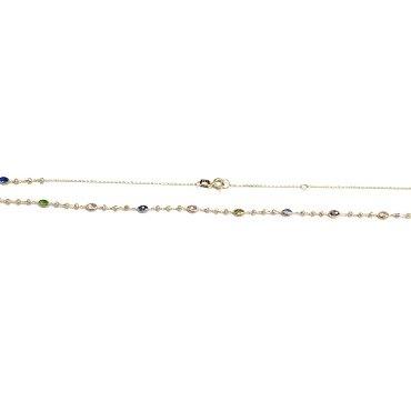 GARGANTILLA ORO TRICOLOR PIEDRA                                       