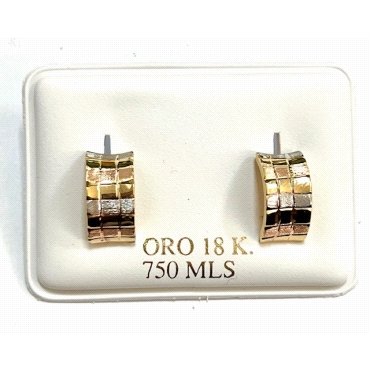 PENDIENTES ARO ORO TRICOLOR                                           