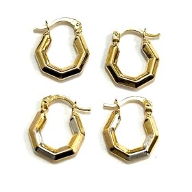 PENDIENTES ARO ORO BICOLOR                                            