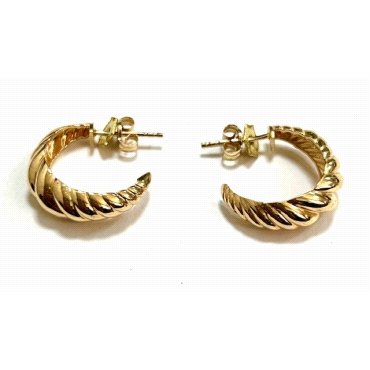 PENDIENTES ARO ORO AMARILLO GRABADA                                   
