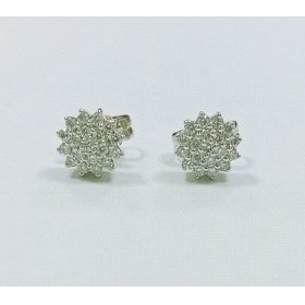 PENDIENTES ORO BLANCO BRILLANTES                                      