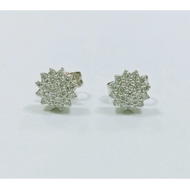 PENDIENTES ORO BLANCO BRILLANTES                                      