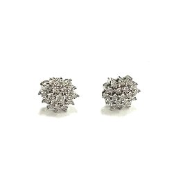 PENDIENTES ORO BLANCO BRILLANTES                                      