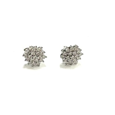 PENDIENTES ORO BLANCO BRILLANTES                                      