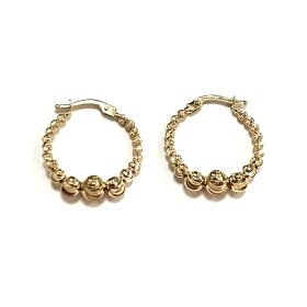 PENDIENTES ARO ORO AMARILLO GRABADA                                   