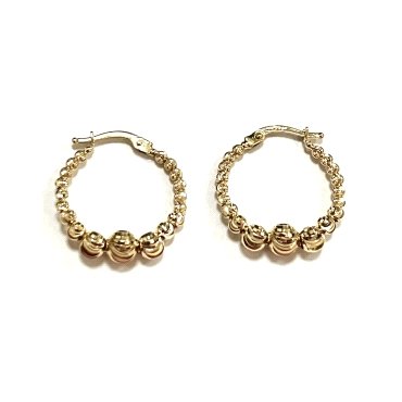 PENDIENTES ARO ORO AMARILLO GRABADA                                   