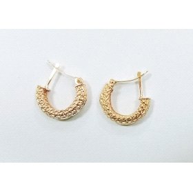 PENDIENTES ARO ORO AMARILLO GRABADA                                   