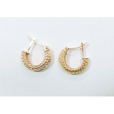 PENDIENTES ARO ORO AMARILLO GRABADA                                   