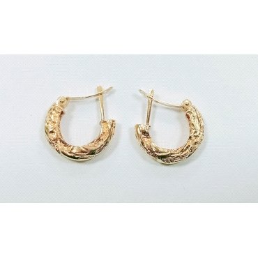 PENDIENTES ARO ORO AMARILLO GRABADA                                   