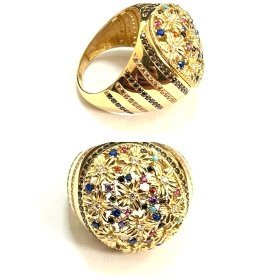 SELLO CABALLERO ORO AMARILLO PIEDRA                                   