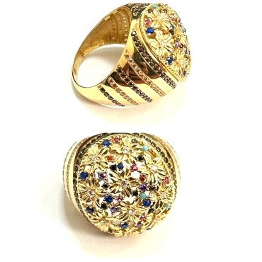 SELLO CABALLERO ORO AMARILLO PIEDRA                                   