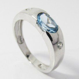 SORTIJA ORO BLANCO PIEDRA