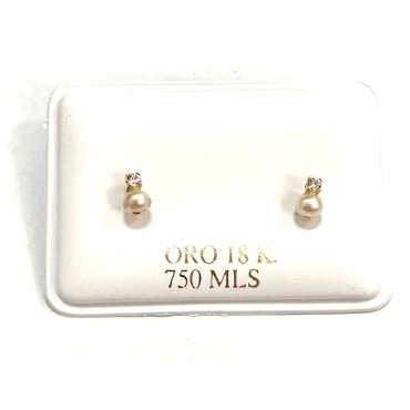 PENDIENTES NIÑA ORO AMARILLO PERLA                                    
