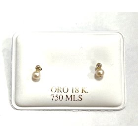 PENDIENTES NIÑA ORO AMARILLO PERLA                                    