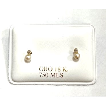 PENDIENTES NIÑA ORO AMARILLO PERLA                                    
