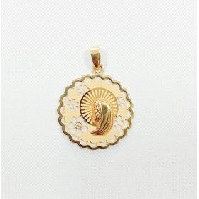 MEDALLA VIRGEN NIÑA CALADA 17MM REDONDA                               