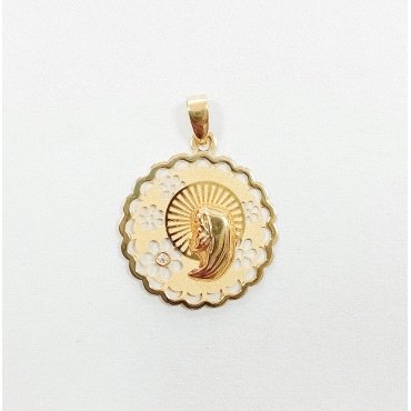 MEDALLA VIRGEN NIÑA CALADA 17MM REDONDA                               
