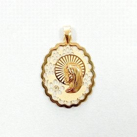  MEDALLA VIRGEN NIÑA CALADA OVAL 18X15MM                              