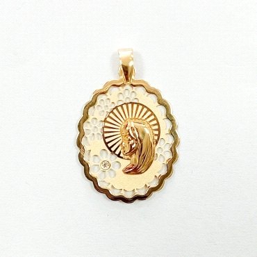  MEDALLA VIRGEN NIÑA CALADA OVAL 18X15MM                              
