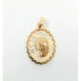 MEDALLA VIRGEN NIÑA CALADA OVAL 16X12MM                               