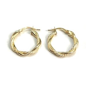 PENDIENTES ARO ORO AMARILLO GRABADA                                   