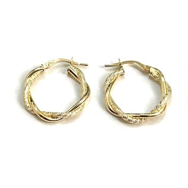 PENDIENTES ARO ORO AMARILLO GRABADA                                   