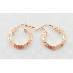 PENDIENTES ARO ORO AMARILLO GRABADA                                   