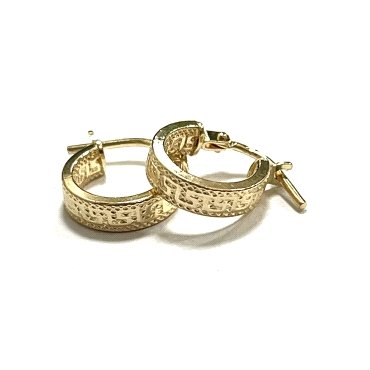 PENDIENTES ARO ORO AMARILLO GRABADA                                   