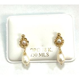 PENDIENTES NIÑA ORO AMARILLO PERLA                                    