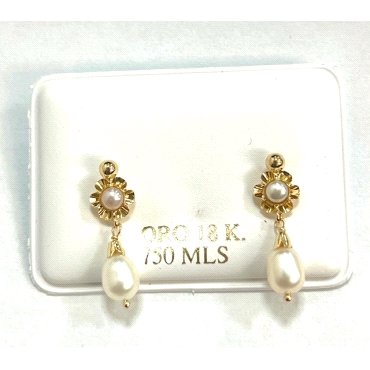 PENDIENTES NIÑA ORO AMARILLO PERLA                                    