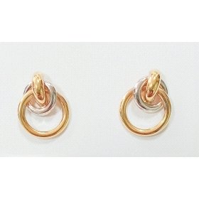 PENDIENTES ORO BICOLOR                                                