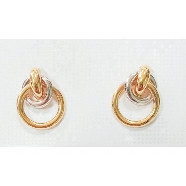 PENDIENTES ORO BICOLOR                                                