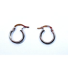 PENDIENTES ARO ORO BLANCO TUBO                                        