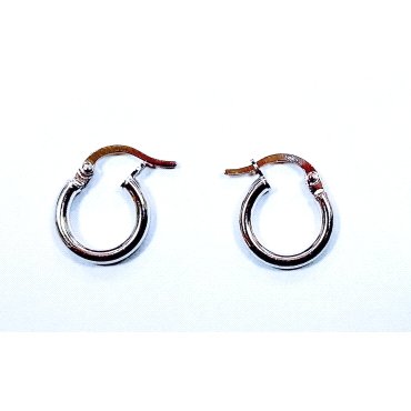 PENDIENTES ARO ORO BLANCO TUBO                                        