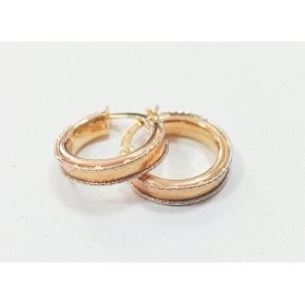 PENDIENTES ARO ORO BICOLOR                                            