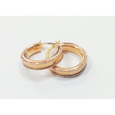 PENDIENTES ARO ORO BICOLOR                                            