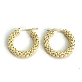 PENDIENTES ARO ORO AMARILLO GRABADA                                   