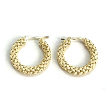PENDIENTES ARO ORO AMARILLO GRABADA                                   