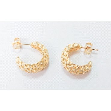 PENDIENTES ARO ORO AMARILLO GRABADA                                   