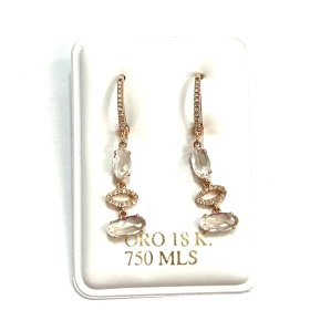 PENDIENTES ORO ROSA  CON BRILLAN                                      