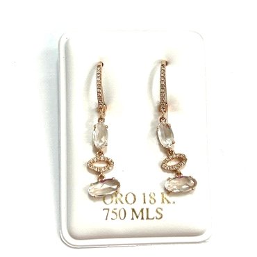 PENDIENTES ORO ROSA  CON BRILLAN                                      