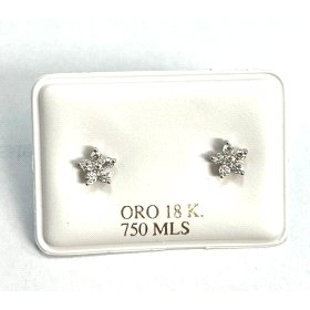 PENDIENTES ORO BLANCO BRILLANTES                                      