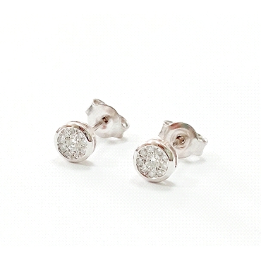 PENDIENTES ORO BLANCO BRILLANTES                                      