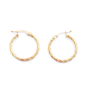 PENDIENTES ARO ORO AMARILLO GRABADA                                   