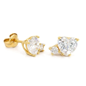9 KILATES PENDIENTES ORO AMARILLO PIEDRA                              