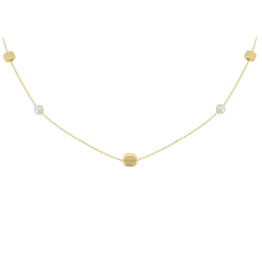 9 KILATES GARGANTILLA ORO AMARILLO PERLA                              