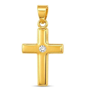 9 KILATES CRUZ ORO AMARILLO PIEDRA                                    